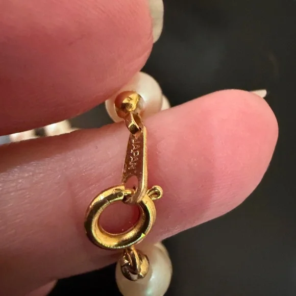 Vintage Pearl Necklace Pink Crystal Embellishments Rare - Picture 8 of 9